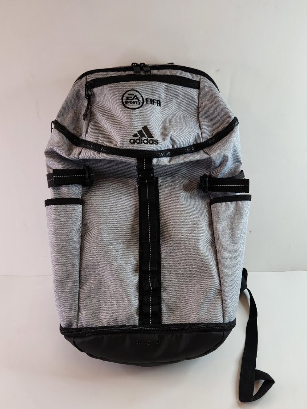 adidas Show Backpack Gray EA Sports / FIFA Logo Branding Laptop Storage Like New